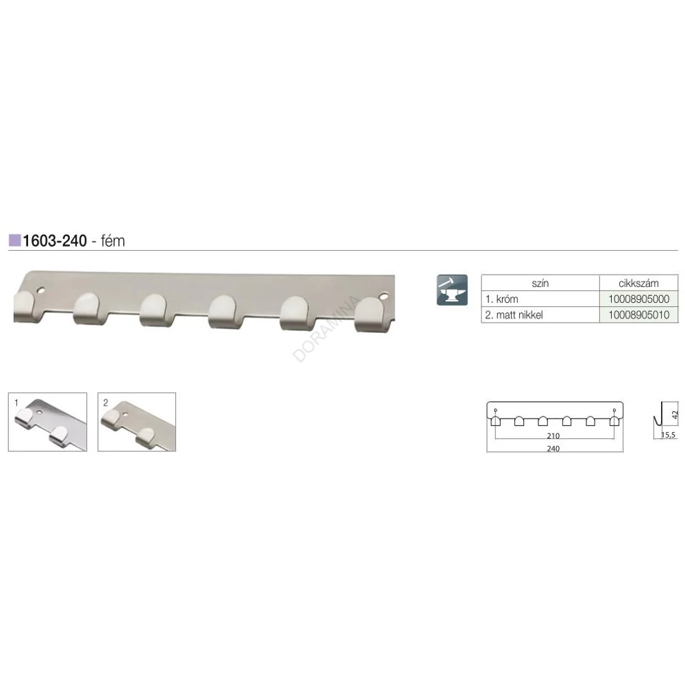 Kép 2/2 - FOGASSOR 1603-240 ZN1 240 KRÓM