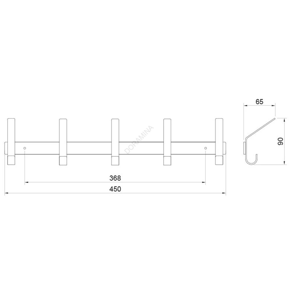 Kép 2/2 - FOGASSOR E6091 5 DB AKASZTÓVAL MATT FEKETE