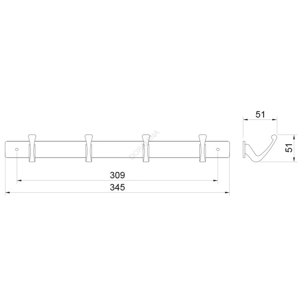 Kép 2/2 - FOGASSOR E6057 4 DB AKASZTÓVAL MATT FEKETE
