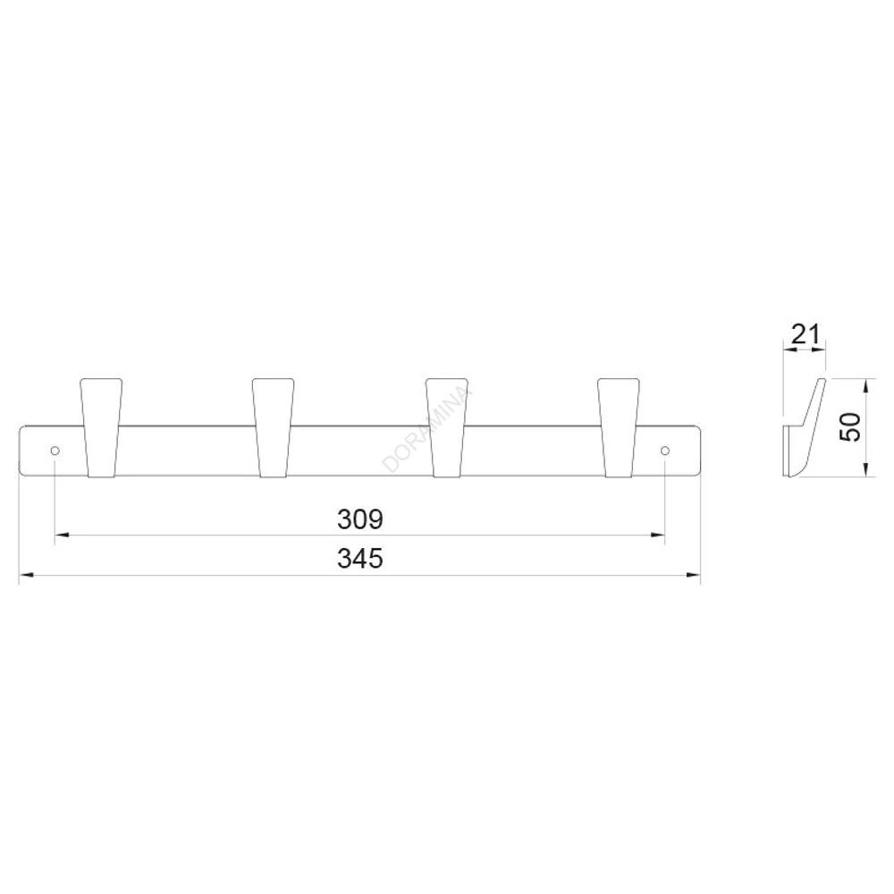 Kép 2/3 - FOGASSOR E6090 4 DB AKASZTÓVAL MATT FEKETE