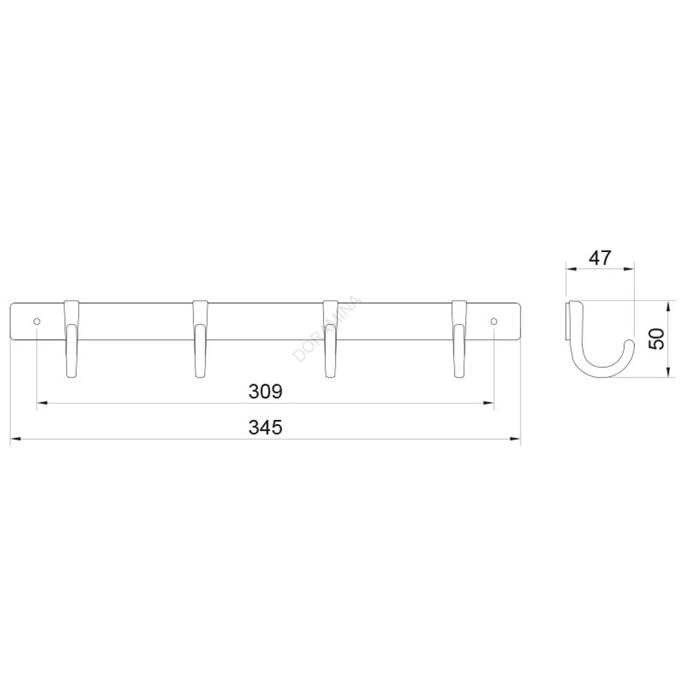 Kép 2/2 - FOGASSOR E6056 4 DB AKASZTÓVAL MATT NIKKEL