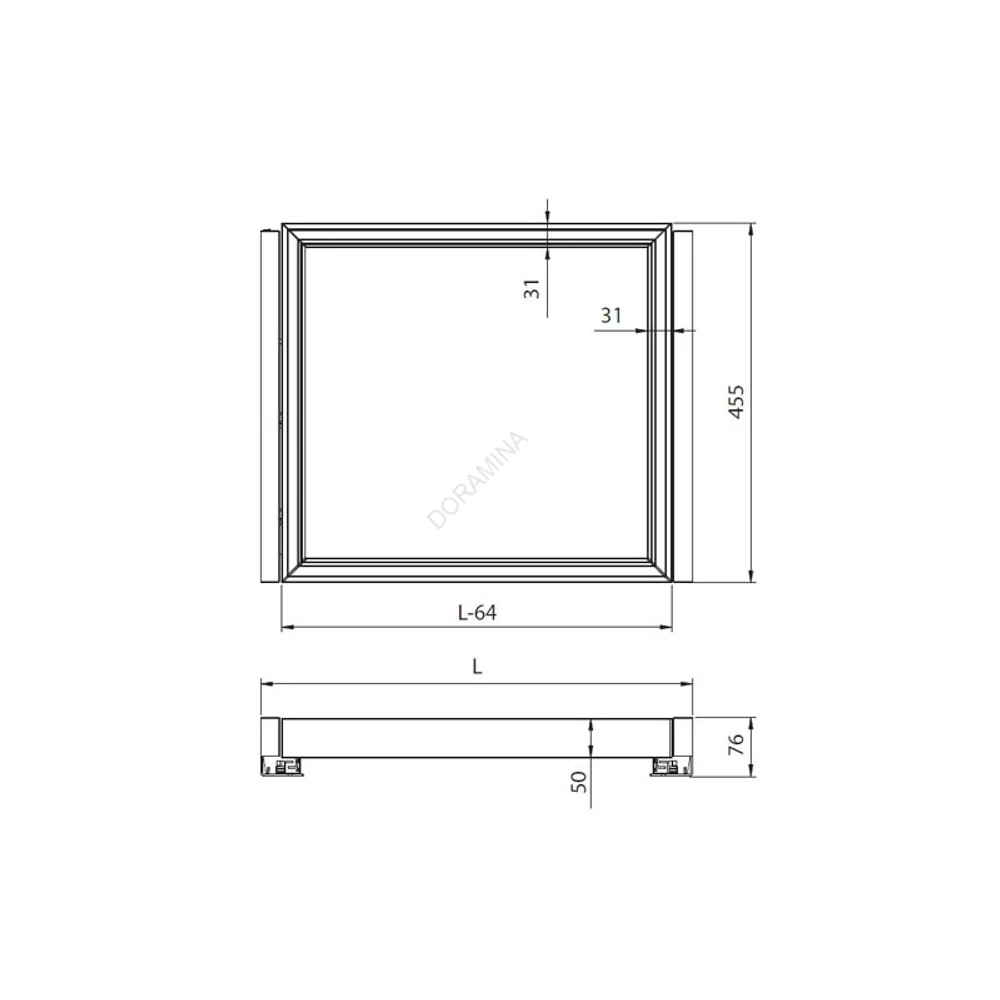 Kép 2/2 - HOME BOX KOSÁRTARTÓ KERET CSILLAPÍTOTT FIÓKCSÚSZÓVAL+TAKARÓVAL 500MM, ACÉLSZÜRKE