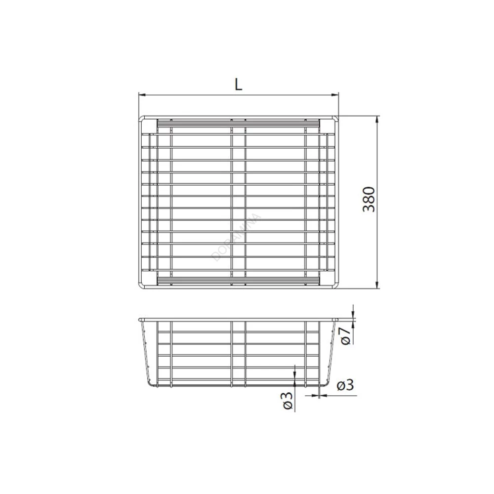 Kép 2/3 - HOME BOX FÉM TÁROLÓKOSÁR 600MM-ES, 440x155x383MM, ACÉLSZÜRKE
