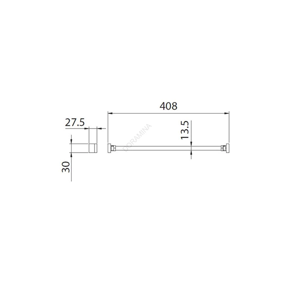 Kép 2/3 - HOME BOX NADRÁGTARTÓ RÚD 14x408x16MM, ACÉLSZÜRKE