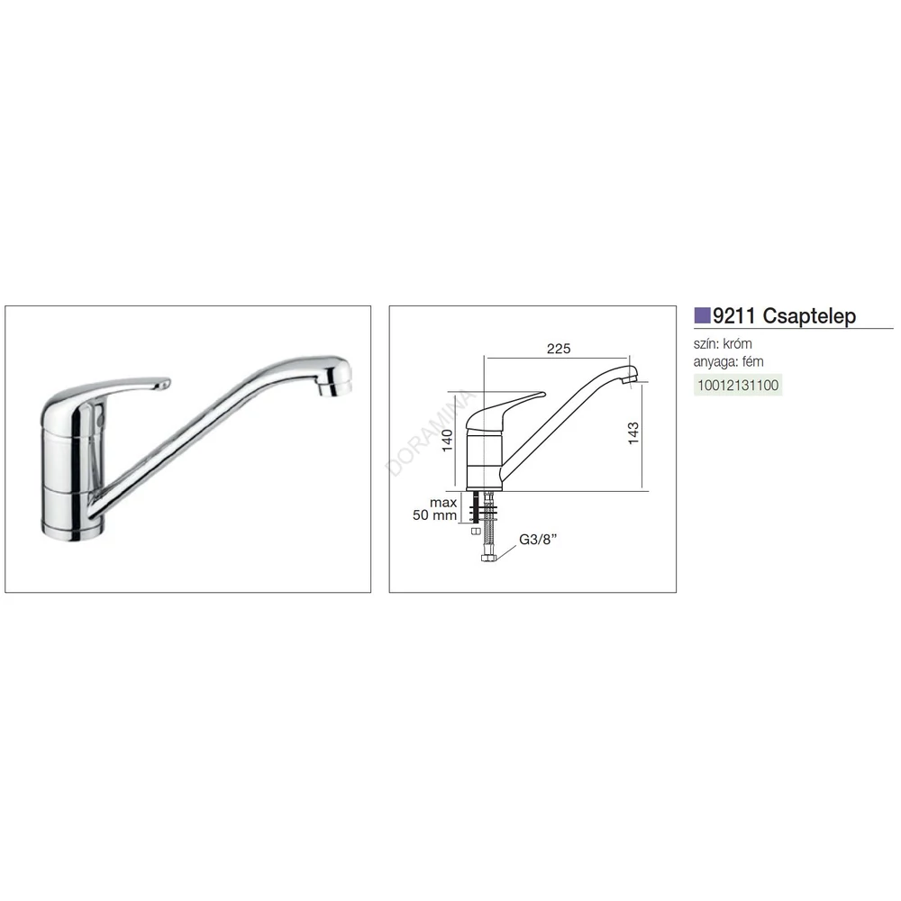 Kép 2/2 - CM CSAPTELEP 9211 AQUA CSAP - KRÓM