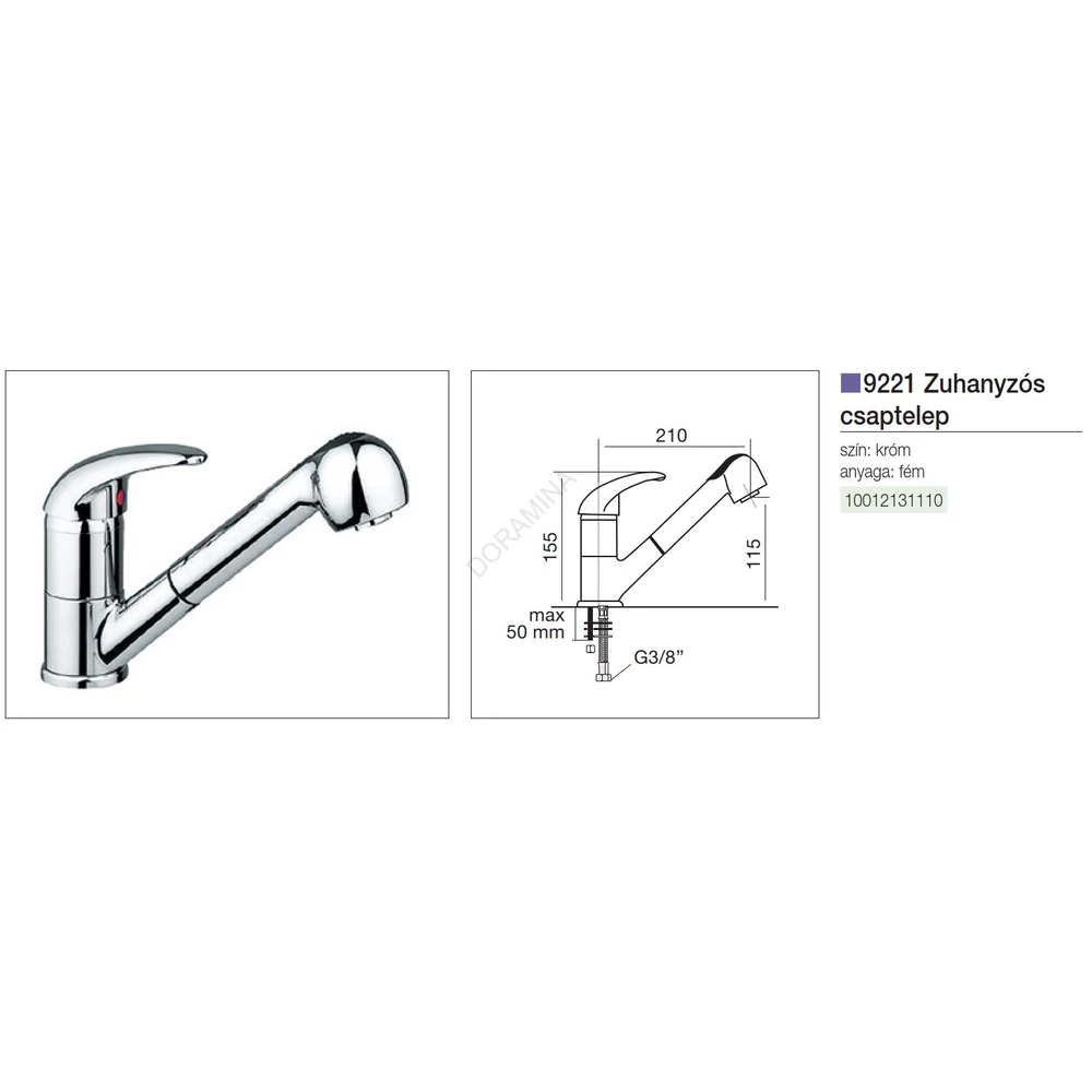 Kép 2/2 - CM CSAPTELEP 9221 AQUA CSAP - KRÓM