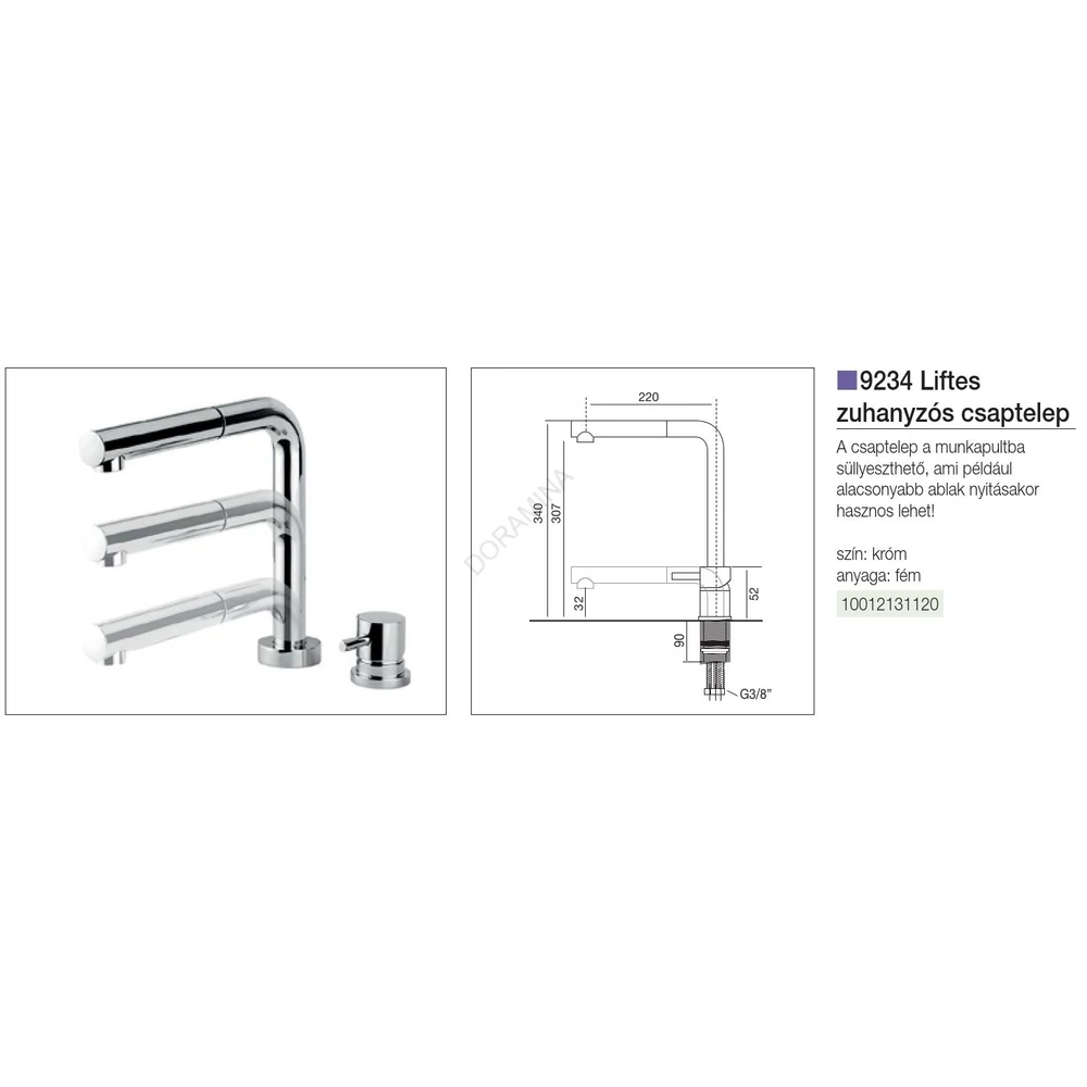 Kép 2/2 - CM CSAPTELEP 9234 AQUA CSAP - KRÓM