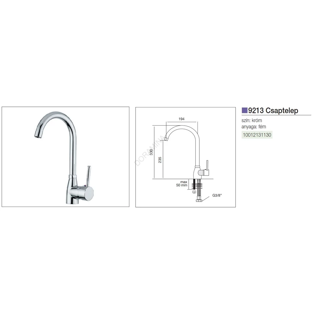 Kép 2/2 - CM CSAPTELEP 9213 AQUA CSAP - KRÓM