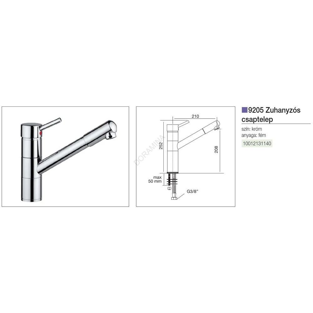Kép 2/2 - CM CSAPTELEP 9205 AQUA CSAP - KRÓM