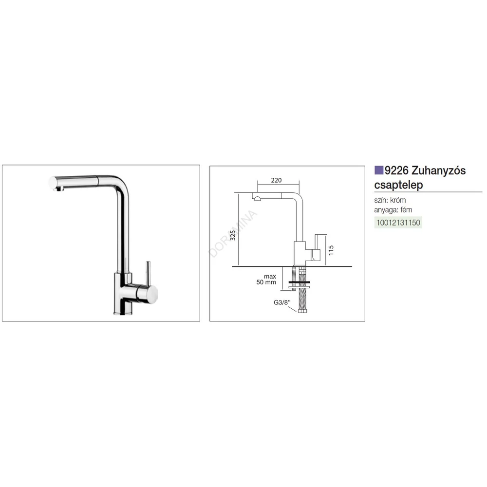 Kép 2/2 - CM CSAPTELEP 9226 AQUA CSAP - KRÓM