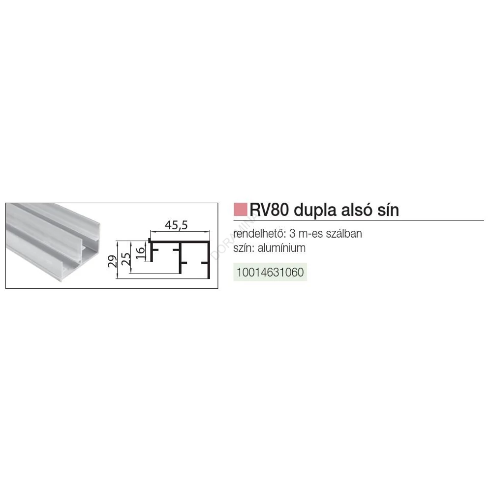 Kép 2/3 - RV80 Dupla alsó sín
