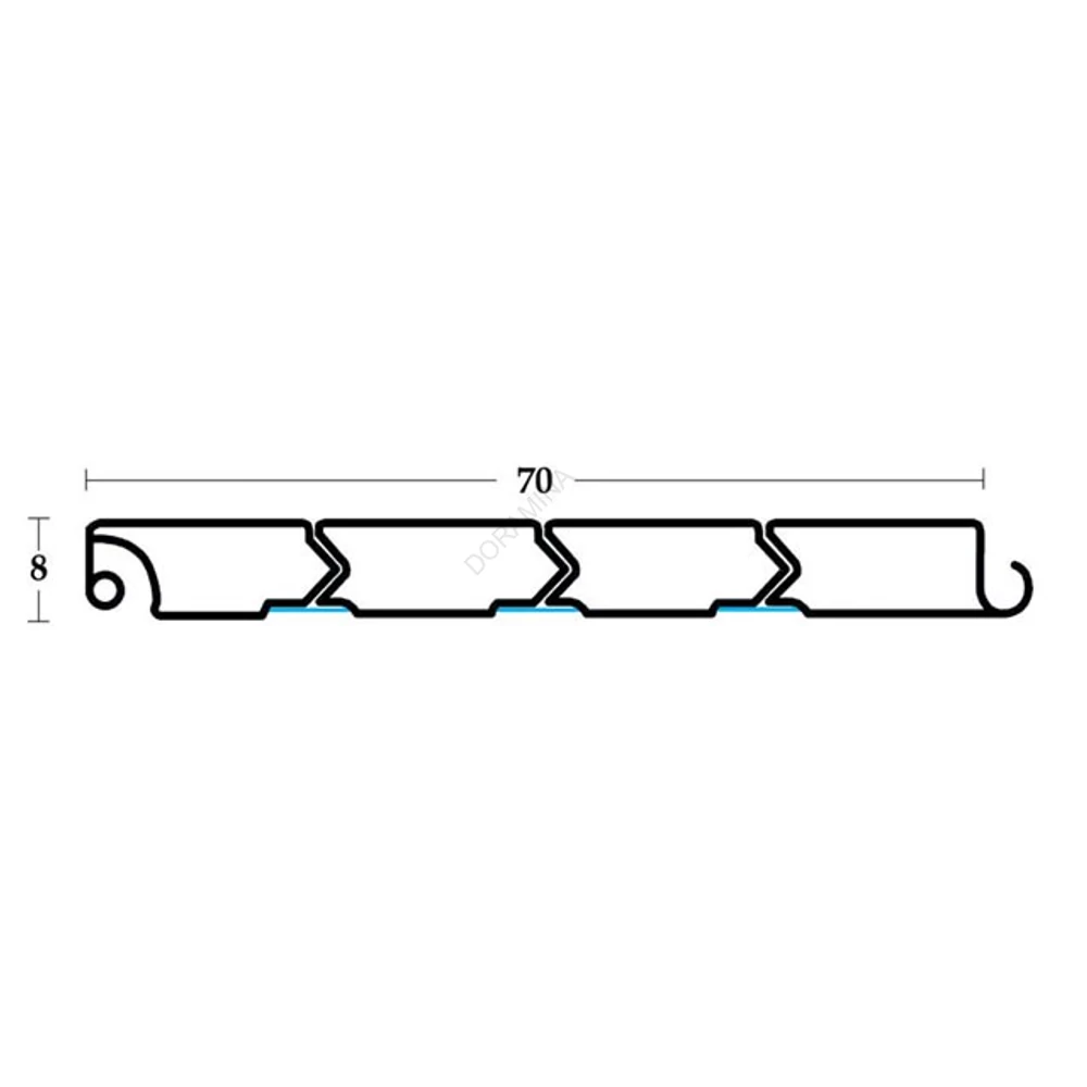Kép 2/2 - REDŐNY RENDSZER 3663 PROFIL 70x8mm   2,6m EZÜST