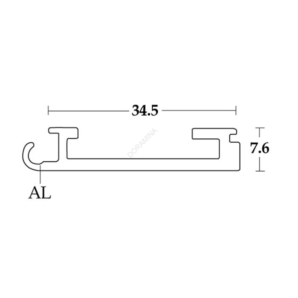Kép 2/2 - REDŐNY RENDSZER 3708 ALUMÍNIUM VÉGZÁRÓ PROFIL 34,5x7,6mm   2,6m ALUMÍNIUM