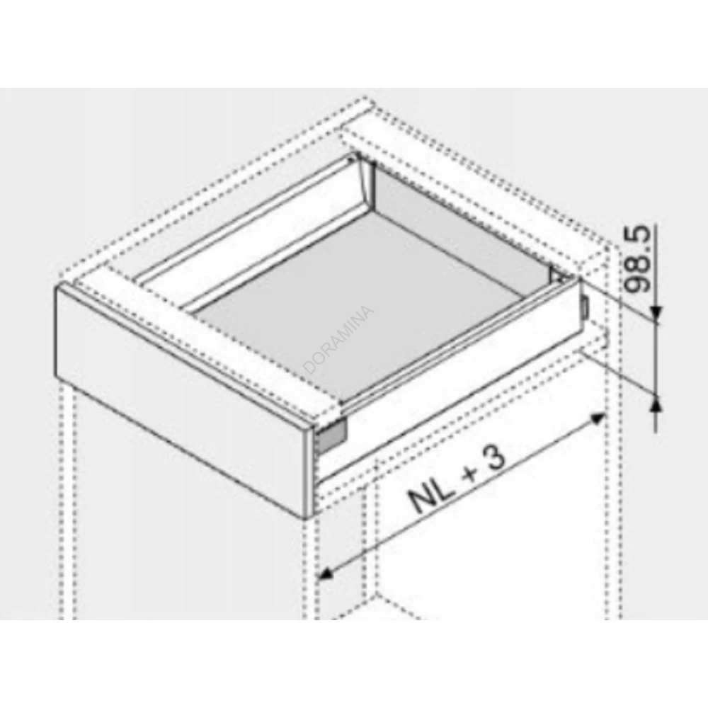 Kép 3/4 - K-BLUM Antaro M 500 mm/30 kg, Blumotion/TOB, szürke R9006, csavar