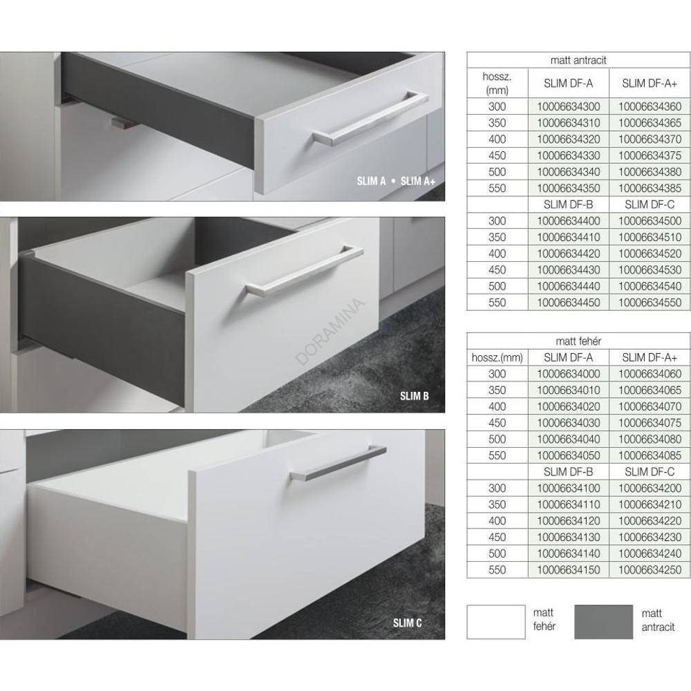 Kép 3/4 - SLIM DUPLAFALÚ FIÓKOLDAL DF-B 300mm ANTRACIT