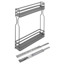K-StrongWire kosár 150 mm-es szekrénybe, csillapított golyós fióksínnel, sötét szürke színben
