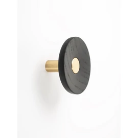 Fogas  Viefe ZOOT  gomb,  90mm, fa-alumínium, csiszolt sötét sárgaréz + fekete lakkozott EI