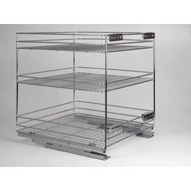 BELSŐ FÉMRÁCS 24273.500 FENÉKLAPRA SZERELHETŐ 3 RÉSZES KIHÚZHATÓ POLC 445x510x475mm KRÓM