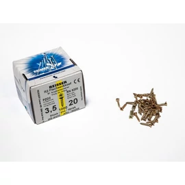 FACSAVAR REISSER 3,5x20mm ACÉL, SÁRGÍTOTT, TÖVIGMENETES 1000db/doboz