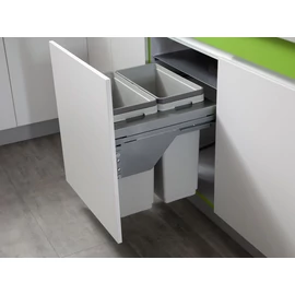 HULLADÉKGYŰJTŐ PGTM602RFG (2x36l) SZELEKTÍV 600mm-es szekrényhez SZÜRKE; szemetes, kuka