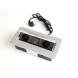 IRODABÚTOR TARTOZÉKOK KONNEKTOR ELOSZTÓ MODULBOX II - 2 DB 230 V-OS DUGALJ + 2 USB ALUMÍNIUM
