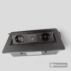 IRODABÚTOR TARTOZÉKOK KONNEKTOR ELOSZTÓ MODULBOX II - 2 DB 230 V-OS DUGALJ + 1 USB + 1 USB C; MATT FEKETE