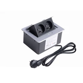 IRODABÚTOR TARTOZÉKOK KONNEKTOR ELOSZTÓ MODULBOX MINI - 2×230V ALUMINIUM