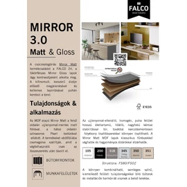 FALCO M105 FS80 Mirror MATT Hófehér 2800X2050X18 mm táblás mdf  Hátoldal:FS02