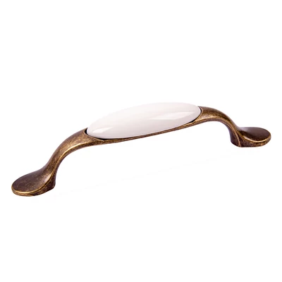 TULIP Fogantyú-Gipa 96 antik réz/fehér porcelán + csavarok