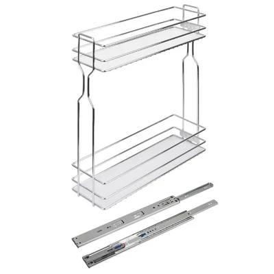 K-StrongWire KRÓM drótkosár 200 mm szekrénybe, csillapított golyós fióksínnel, műanyagtálcával