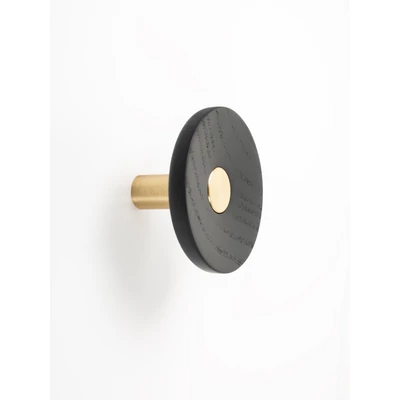 Fogas  Viefe ZOOT  gomb,  90mm, fa-alumínium, csiszolt sötét sárgaréz + fekete lakkozott EI
