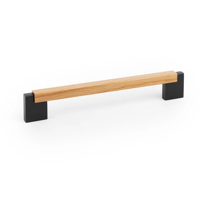 Fogantyú  Viefe DUO MINI  160mm, fém-fa, csiszolt láva szürke - tölgy