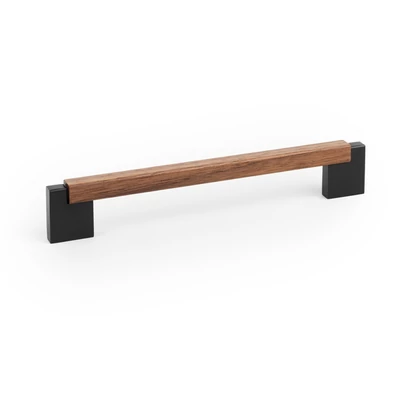 Fogantyú  Viefe DUO MINI  160mm, fém-fa, csiszolt láva szürke - dió