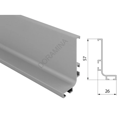 GOLA PROFILRENDSZER FELSÖ PROFIL 4200x57x26mm ALUMÍNIUM