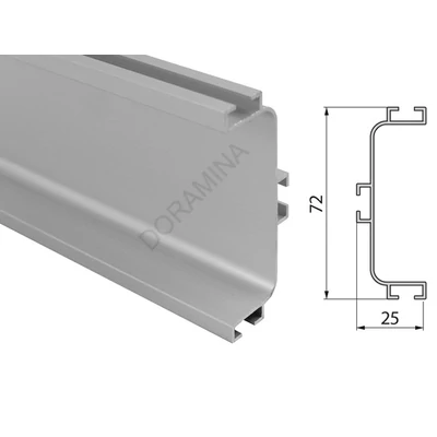 GOLA PROFILRENDSZER KÖZBENSŐ PROFIL 4200x72x25mm ALUMÍNIUM
