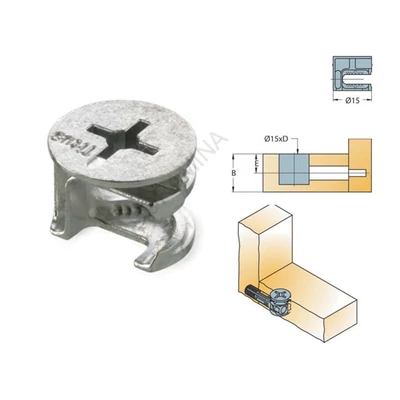 ÖSSZEHÚZÓ CAM2000 EXCENTERHÁZ 15x13,2mm FÉM