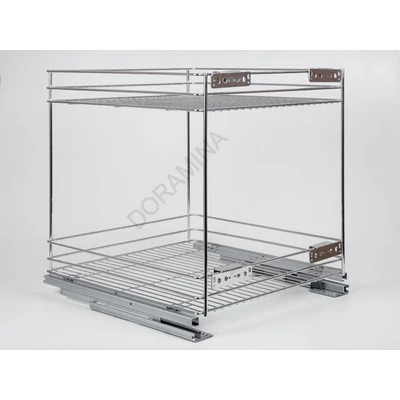 BELSŐ FÉMRÁCS 24271.500 FENÉKLAPRA SZERELHETŐ 2 RÉSZES KIHÚZHATÓ POLC 445x510x475mm KRÓM
