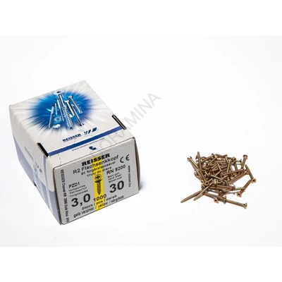 FACSAVAR REISSER 3x30mm ACÉL, SÁRGÍTOTT, TÖVIGMENETES 1000db/doboz