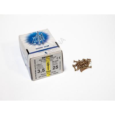 FACSAVAR REISSER 3,5x25mm ACÉL, SÁRGÍTOTT, TÖVIGMENETES 1000db/doboz