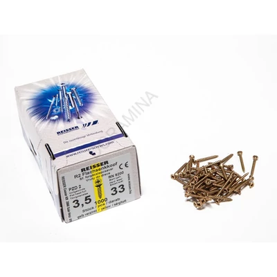 FACSAVAR REISSER 3,5x33mm ACÉL, SÁRGÍTOTT, TÖVIGMENETES 1000db/doboz