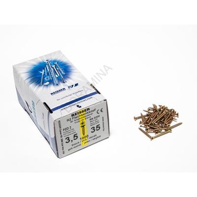 FACSAVAR REISSER 3,5x35mm ACÉL, SÁRGÍTOTT, TÖVIGMENETES 1000db/doboz