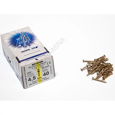 FACSAVAR REISSER 4,5x40mm ACÉL, SÁRGÍTOTT, TÖVIGMENETES 500db/doboz