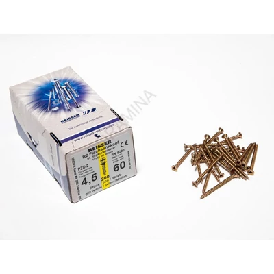 FACSAVAR REISSER 4,5x60mm ACÉL, SÁRGÍTOTT, TÖVIGMENETES 200db/doboz