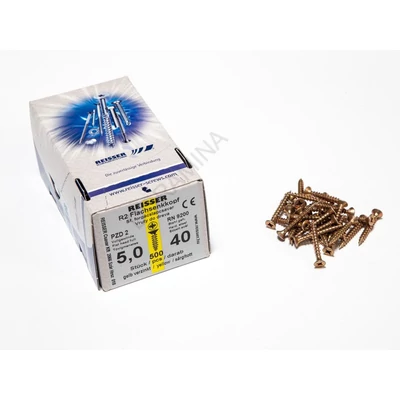 FACSAVAR REISSER 5x40mm ACÉL, SÁRGÍTOTT, TÖVIGMENETES 500db/doboz