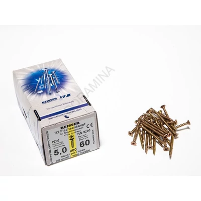 FACSAVAR REISSER 5x60mm ACÉL, SÁRGÍTOTT, TÖVIGMENETES 200db/doboz