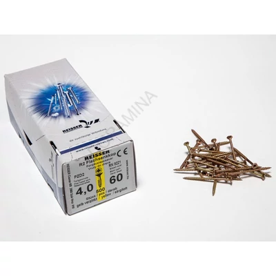 FACSAVAR REISSER 4x60mm ACÉL, SÁRGÍTOTT, RÉSZMENETES 500db/doboz