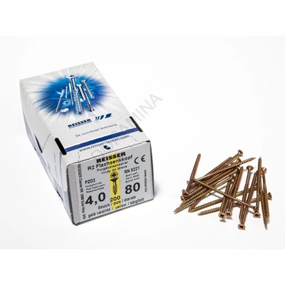 FACSAVAR REISSER 4x80mm ACÉL, SÁRGÍTOTT, RÉSZMENETES 200db/doboz