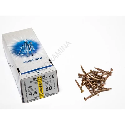 FACSAVAR REISSER 4,5x50mm ACÉL, SÁRGÍTOTT, RÉSZMENETES 500db/doboz
