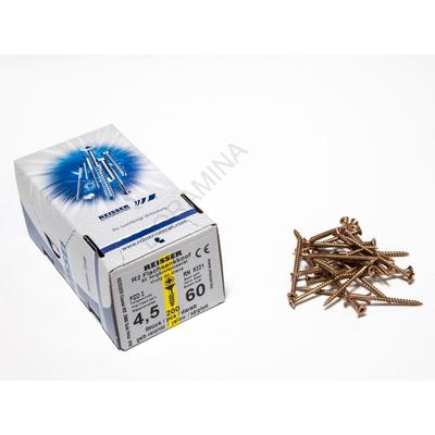 FACSAVAR REISSER 4,5x60mm ACÉL, SÁRGÍTOTT, RÉSZMENETES 200db/doboz