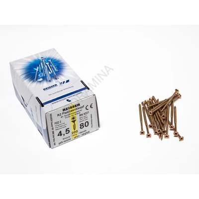 FACSAVAR REISSER 4,5x80mm ACÉL, SÁRGÍTOTT, RÉSZMENETES 200db/doboz